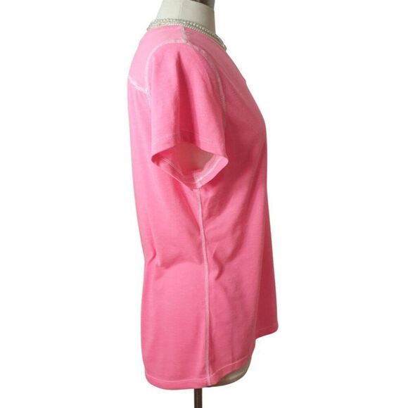 The North Face Womens Tee XL Pink V-Neck FlashDry Athletic Loose T-Shirt Fitness - Picture 5 of 8